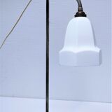 Art deco lamp silver and opaline brass