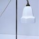 Lampe art déco laiton argenté et opaline