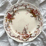 2 polychrome ironstone dinner plates "Wentworth" by Emile Bourgeois