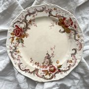 2 polychrome ironstone dinner plates "Wentworth" by Emile Bourgeois