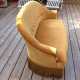 Yellow velvet toad sofa