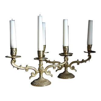 Three-pronged candlesticks