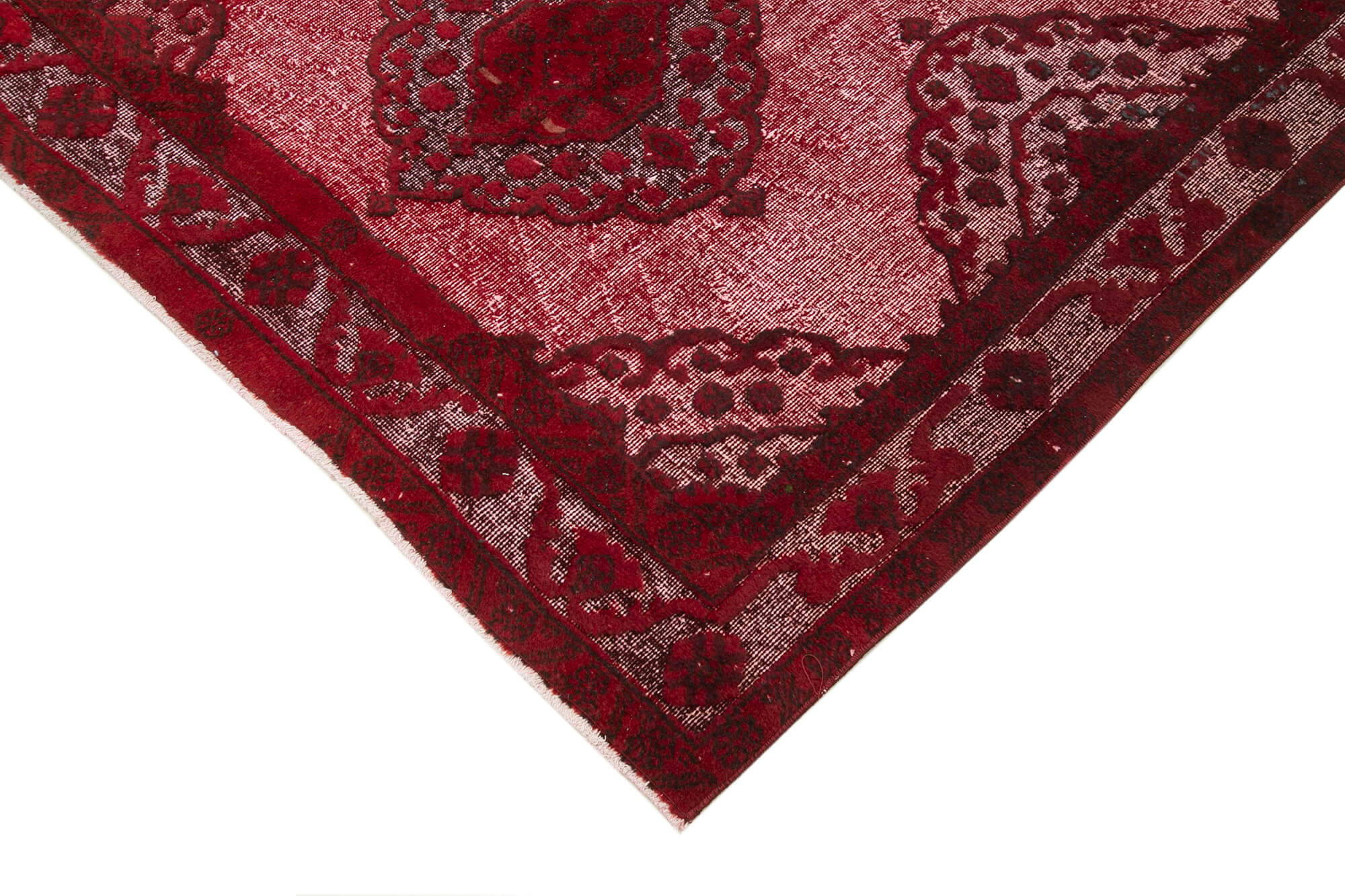 Handmade contemporary oriental 1980s 151 cm x 370 cm red rug