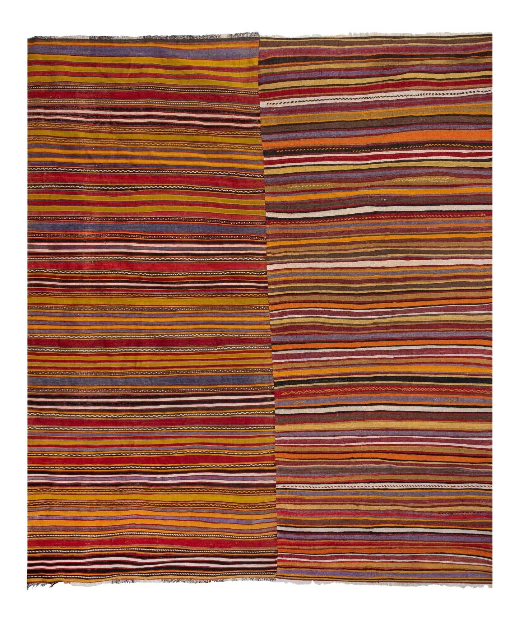 Vintage Turkish kilim handwoven 282x346 cm