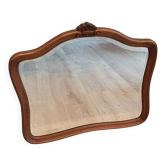 Elongated wooden mirror