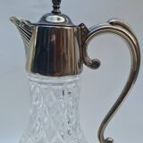 Carafe ancienne en cristal et plaqué argent