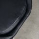 Chaise pivotante vintage en simili cuir noir et chrome, années 70