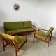 Living room set sofa armchair coffee table Scandinavian design 60s Swedish vintage teak