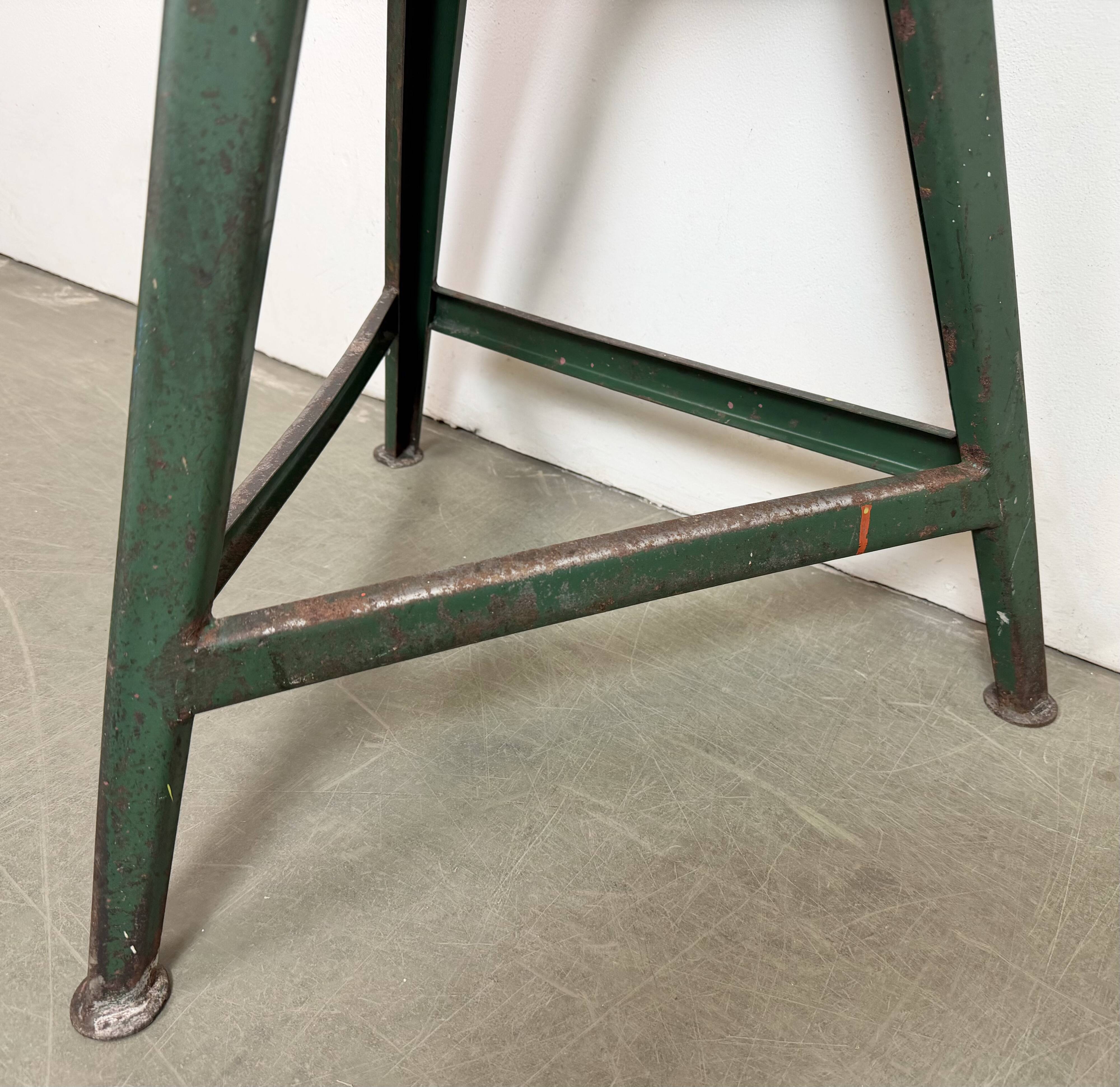 Green Industrial Workshop Stool, 1960s