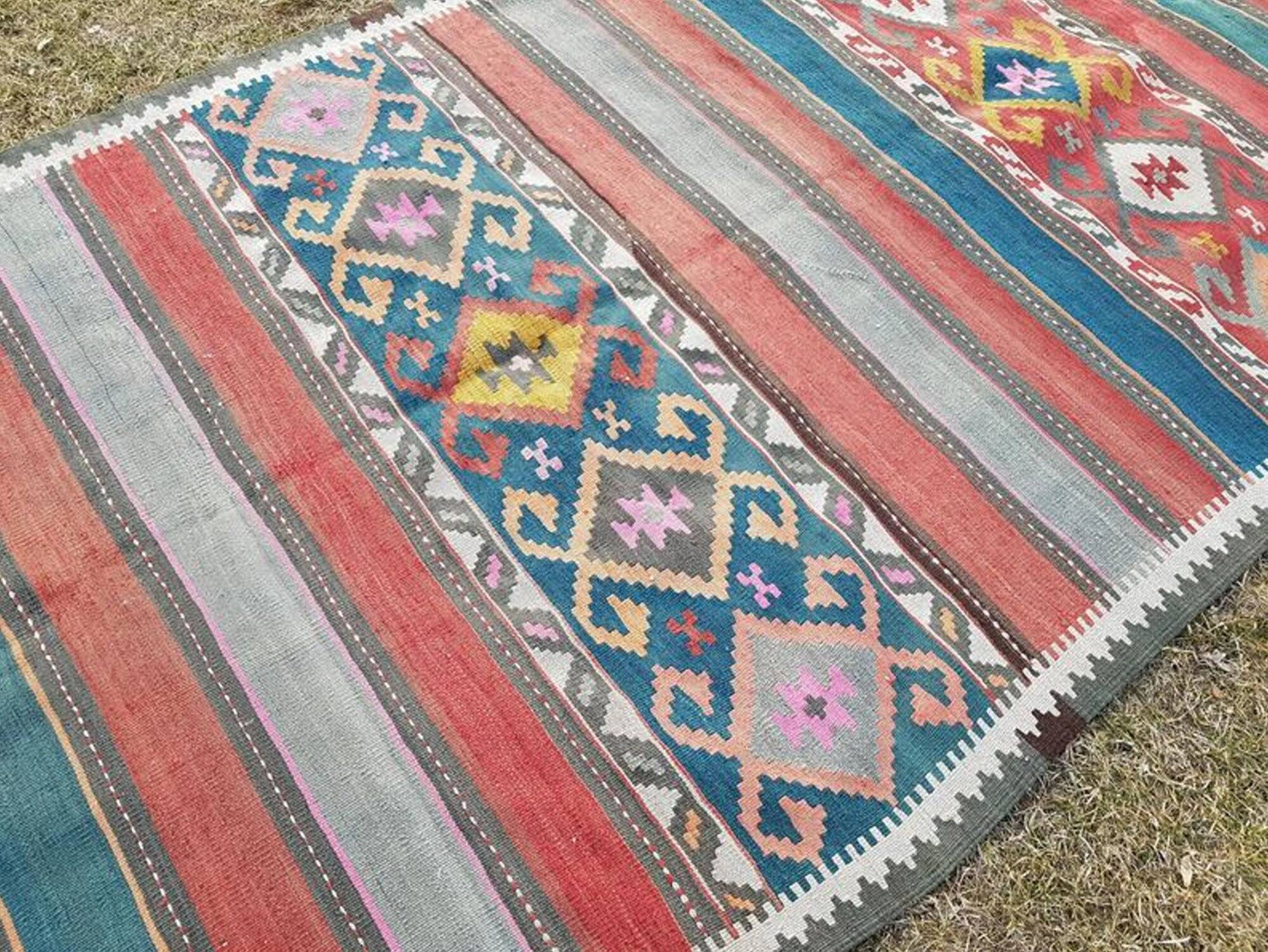 Vintage Turkish hallway rug 154x347 cm