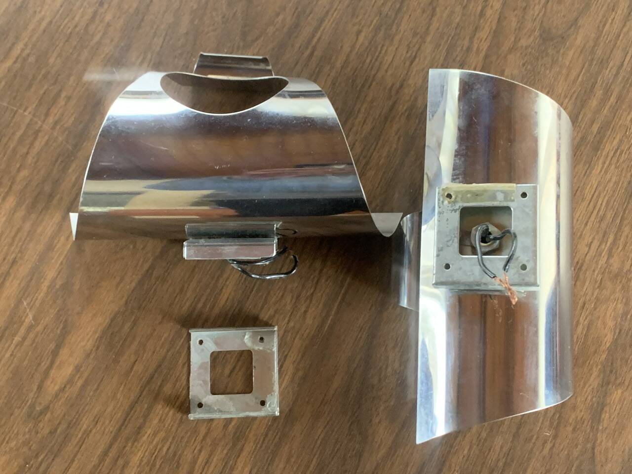 Pair of vintage chrome wall lights, circa 70's