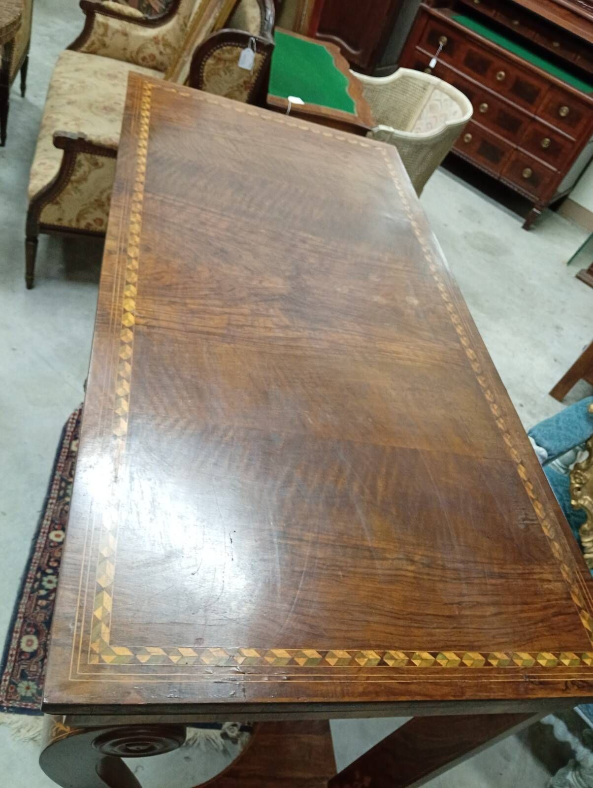 Charles X period console in walnut and marquetry – circa 1825-1830