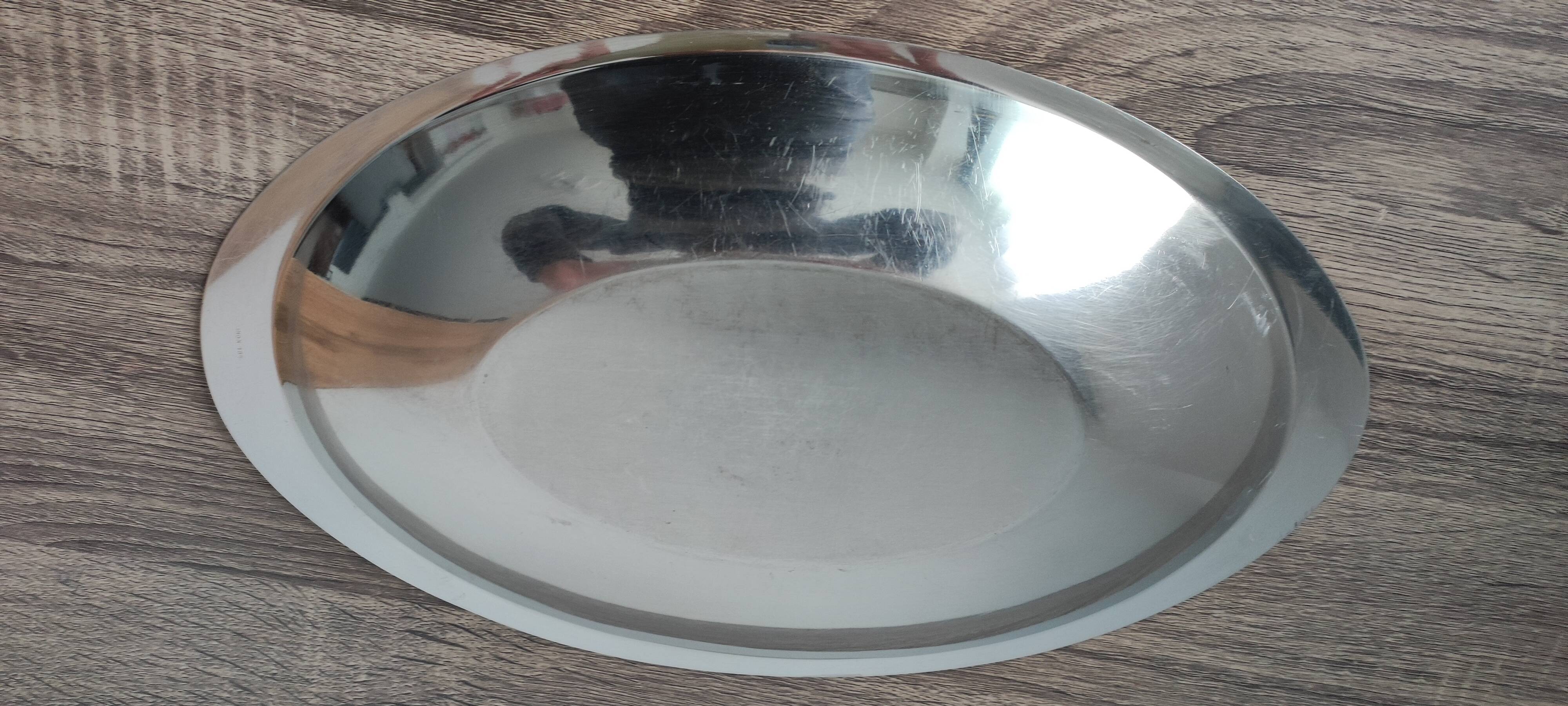 Plat ovale en inox Made in France Année 80.