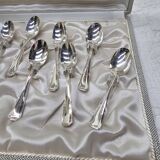 Silver-plated metal cutlery set of 12 teaspoons