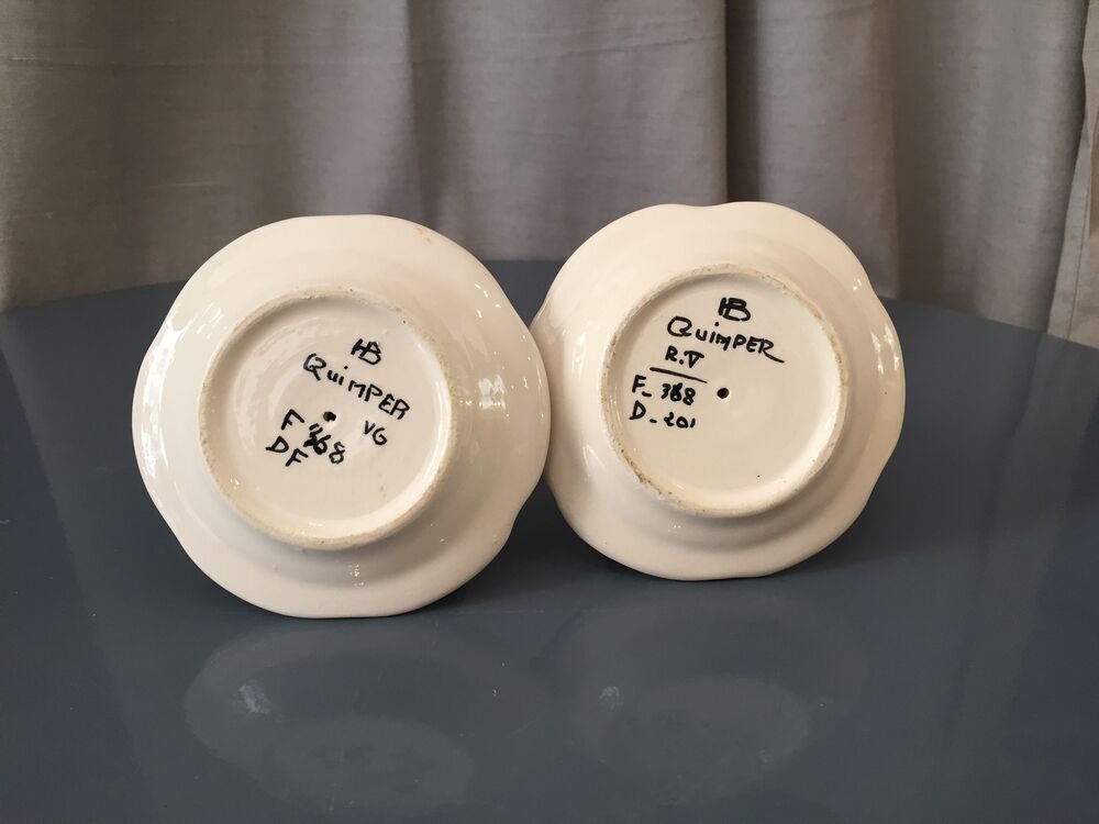 Duo of hb quimper breton coquetiers and flowers