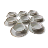 8 coffee, tea or chocolate cups & saucers Ferdinand Deshoulières