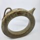 Vintage glazed stoneware pitcher in sculptural ring shape (1970s)