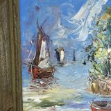 Haitian School 20th Century - Raoul Viard (referenced) - Marine Oil on panel