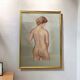 Le Falher (Lionel), Pastel female nude framed 20th century