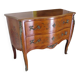 Louis XV commode - 2 drawers - floral marquetry - bronze ornament - 1950