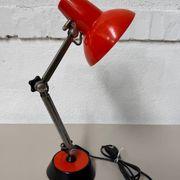 Lampe de bureau design 70 métal noire et orange