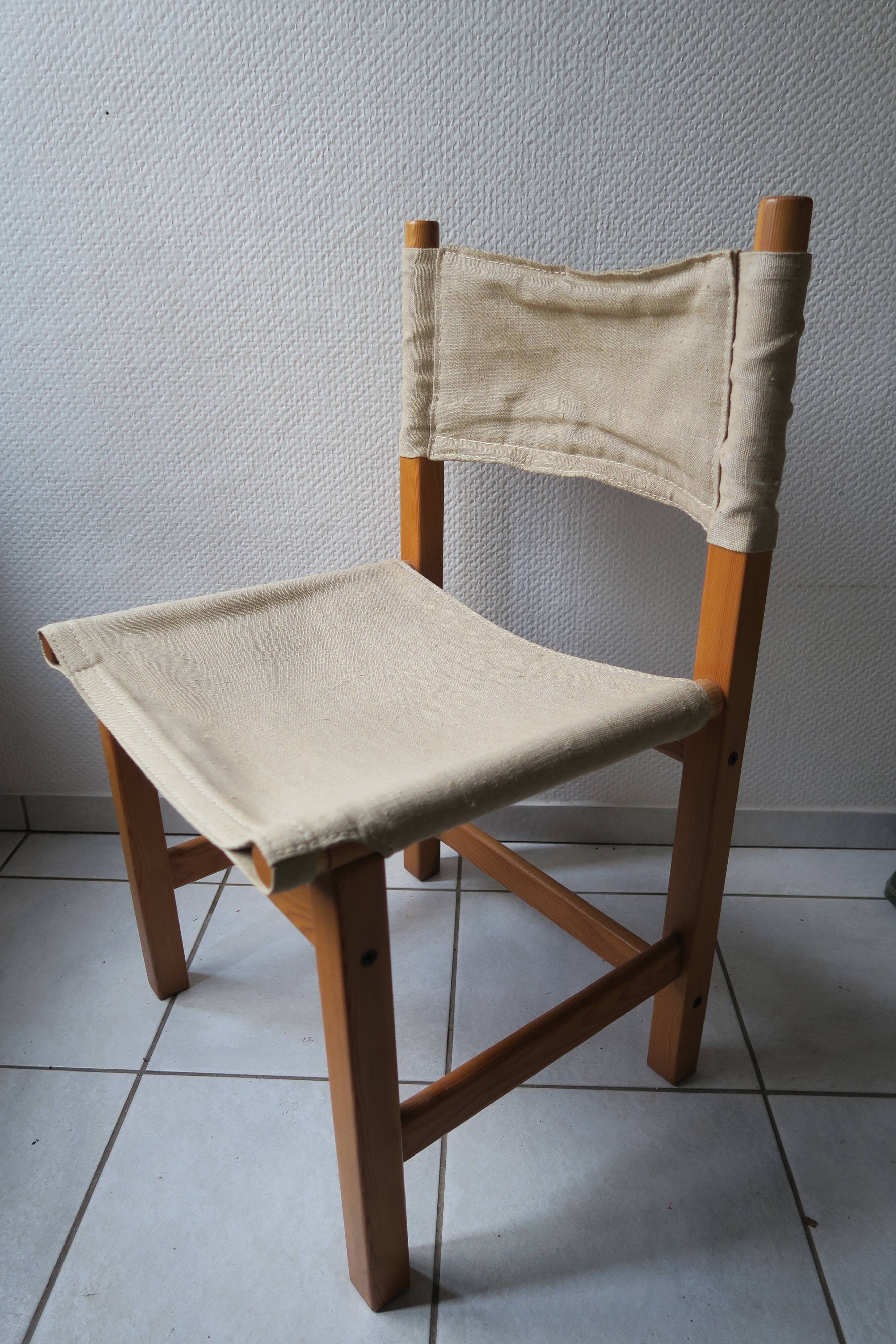 Safari chair by karin möbring. pine and canvas, 70s