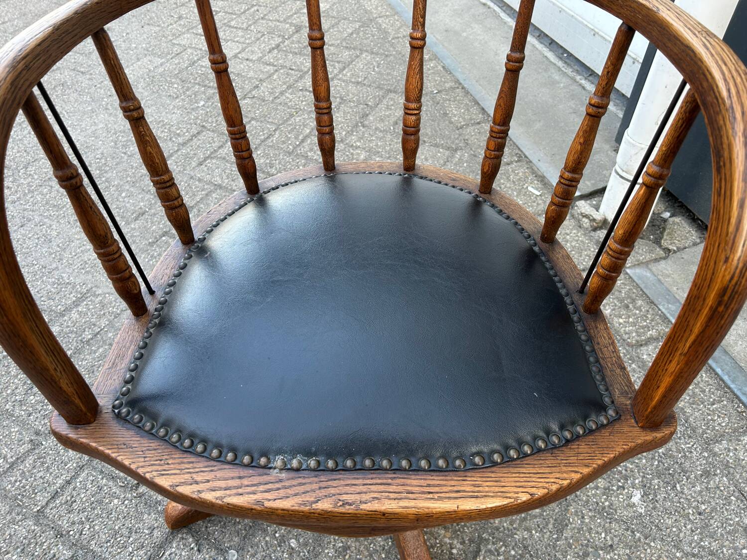 Antieke Eikenhouten Bureaustoel