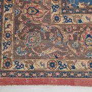Tapis Persan Vintage Laine Noué Main, Rouge, Motifs Floraux, 291x384Cm