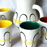 Vallauris orangeade service - signed André Baud - 50s/60s style