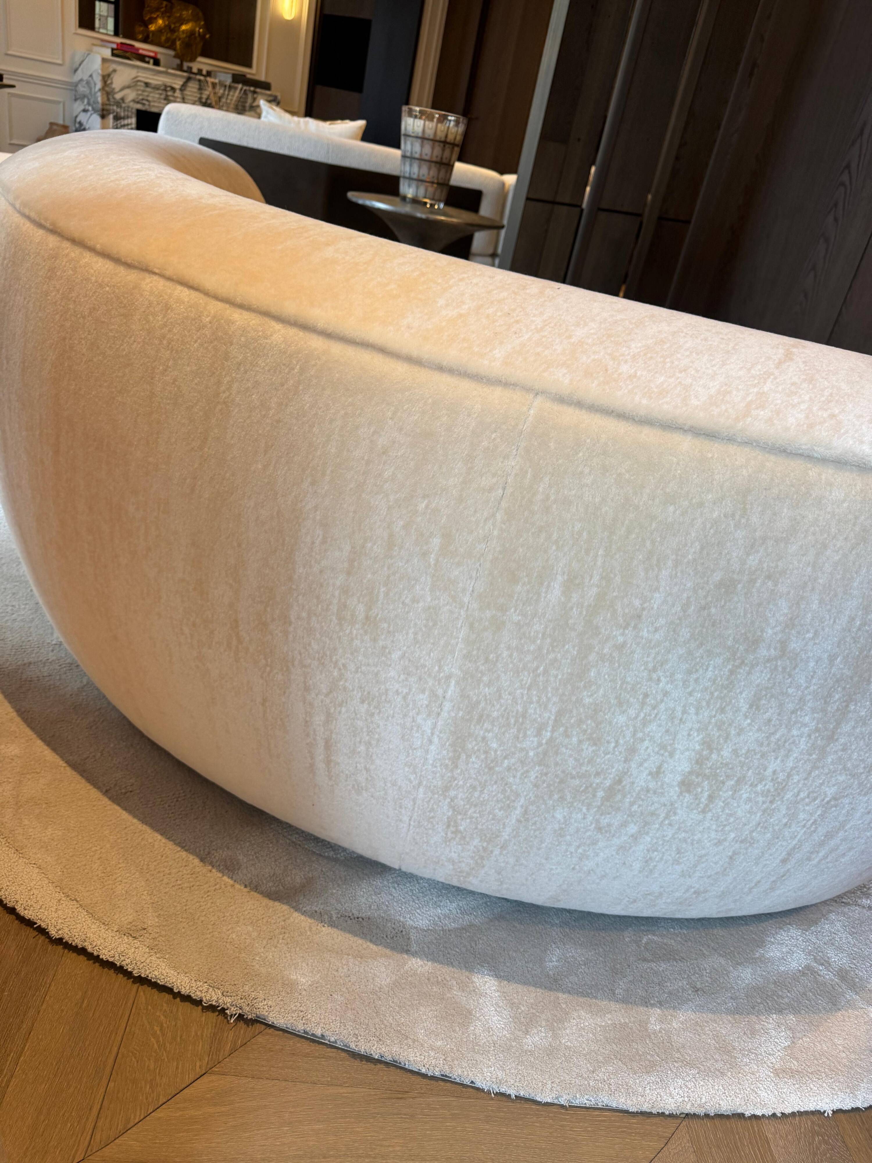 Sofa 190 teddy mohair sable pierre augustin rose