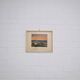 vintage white framed landscape orange sky