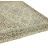 Handmade oriental unique 1980s 305 cm x 400 cm beige wool carpet