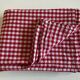 XXXL country tablecloth in poppy red gingham canvas