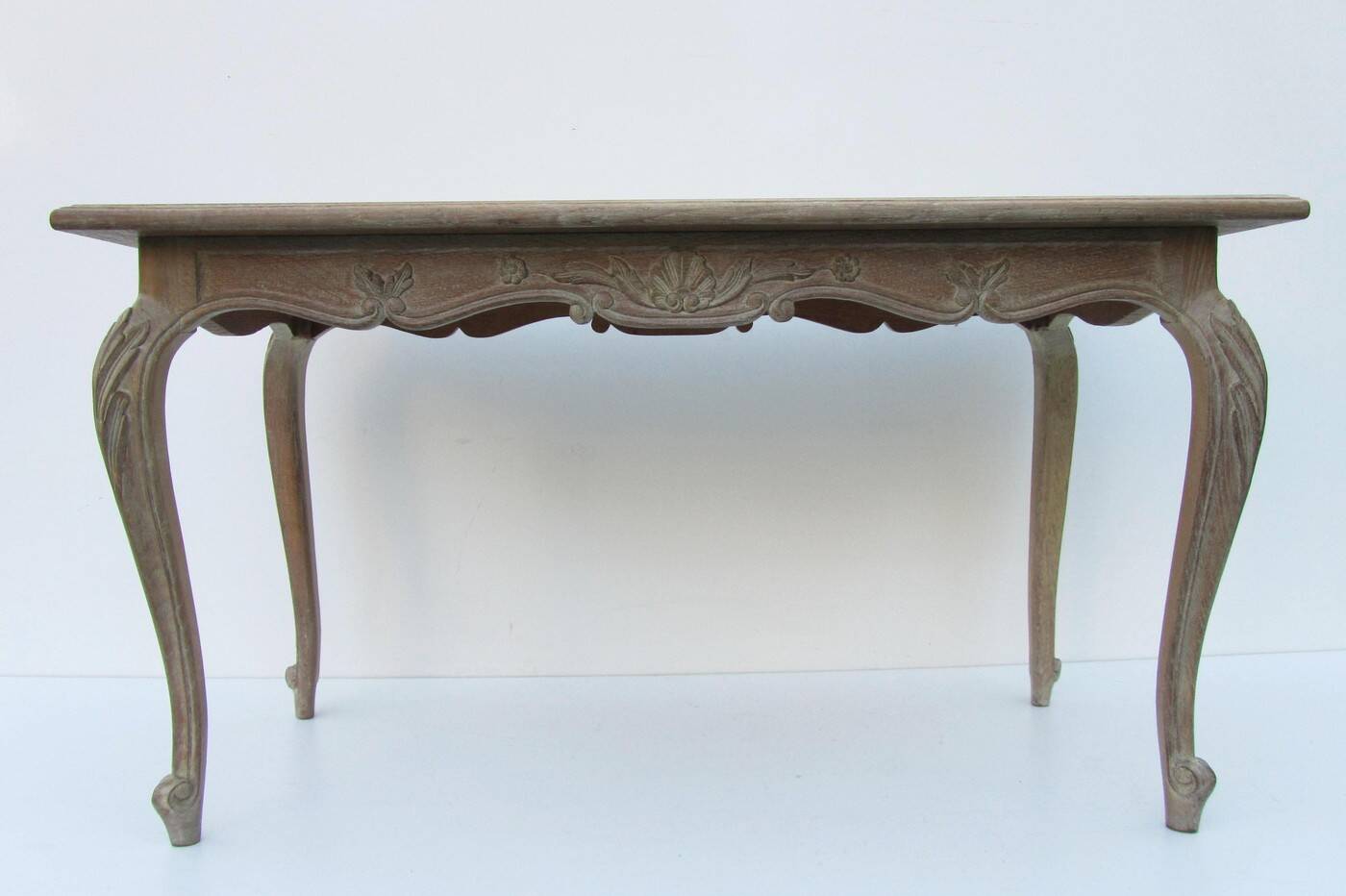Vintage Oak &  Mosaic Coffee Table with Brids, Louis XV style 1970s