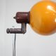 Vintage Hungarian adjustable floor lamp with two orange globe shades, circa 1970.