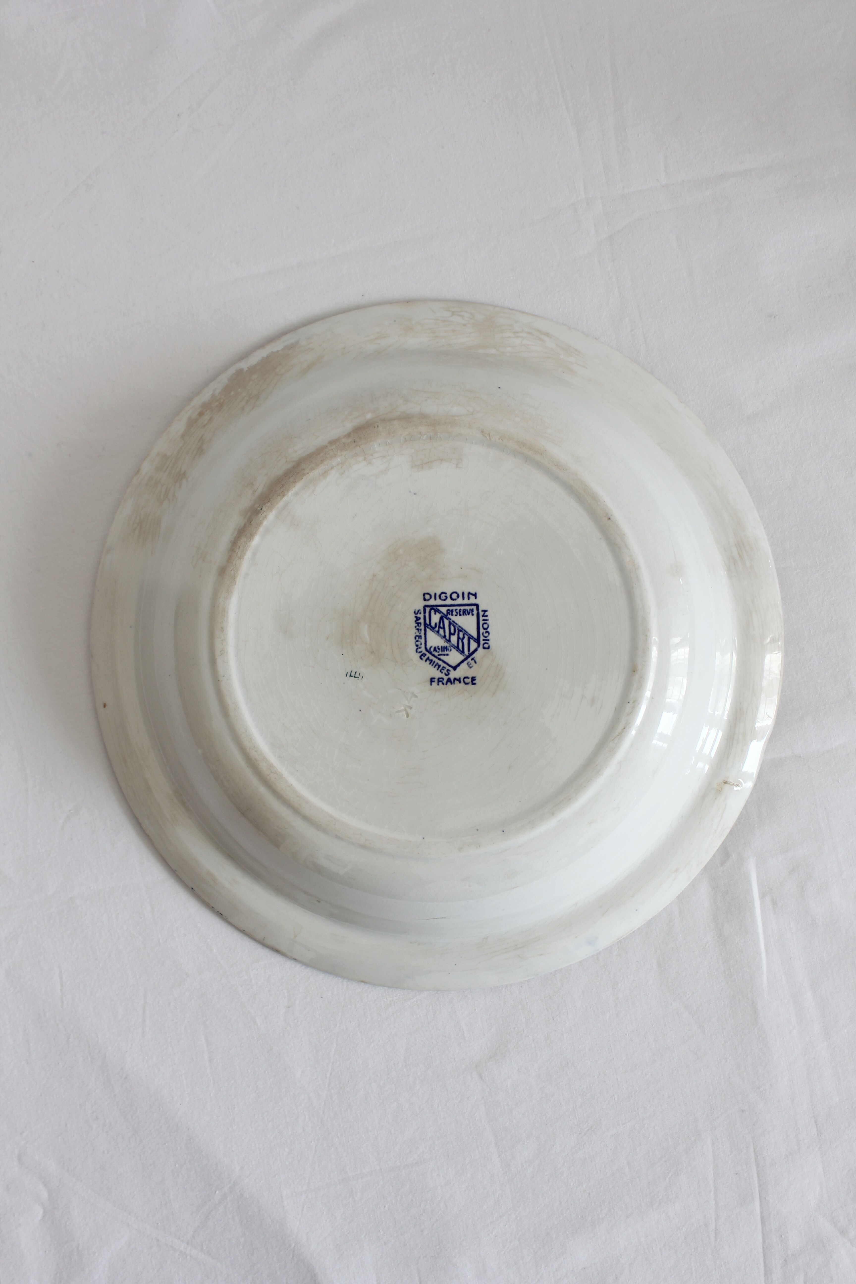 Deep dish or salad bowl in iron earth "capri" sarreguemines and digoin