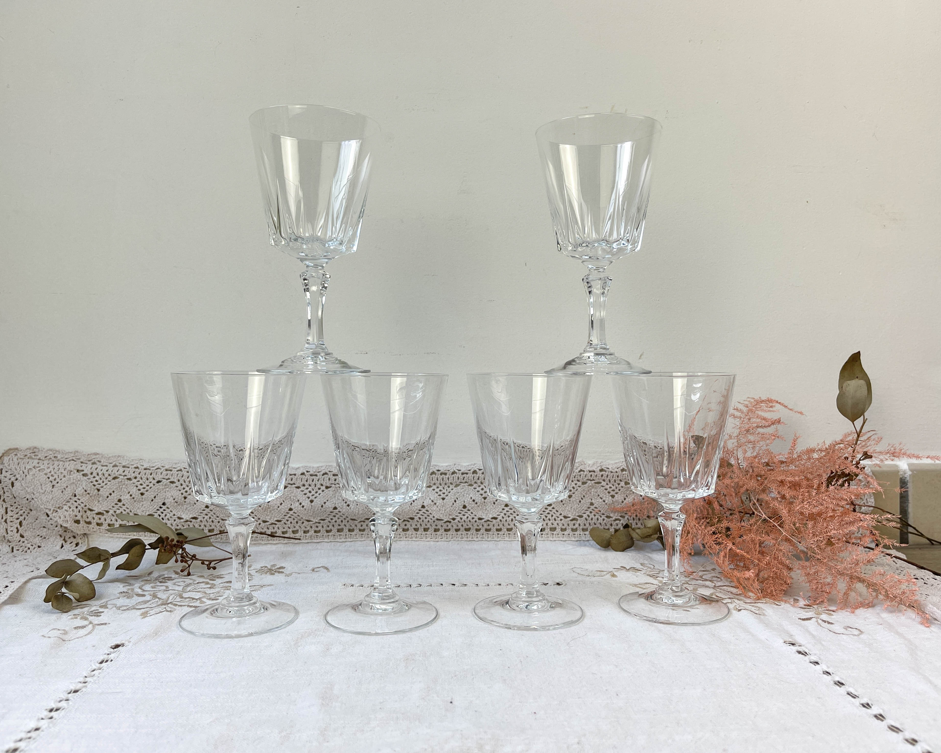 6 Cristal D'Arques water glasses model "VERSAILLES"