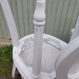 4 old wooden and cane chairs