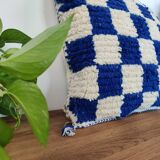 Berber cushion Damier Bleu Béni Ouarain
