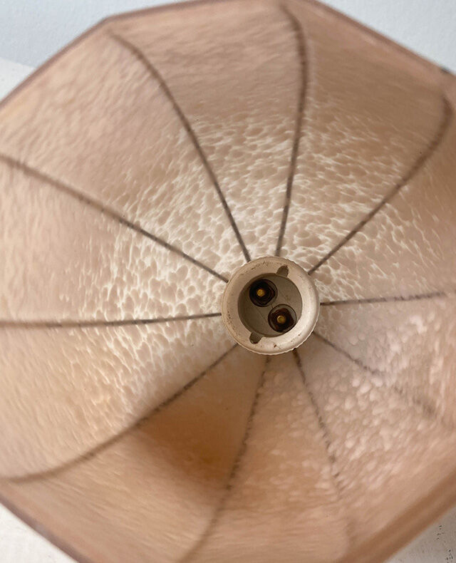 Pink and silver opaline globe hanging