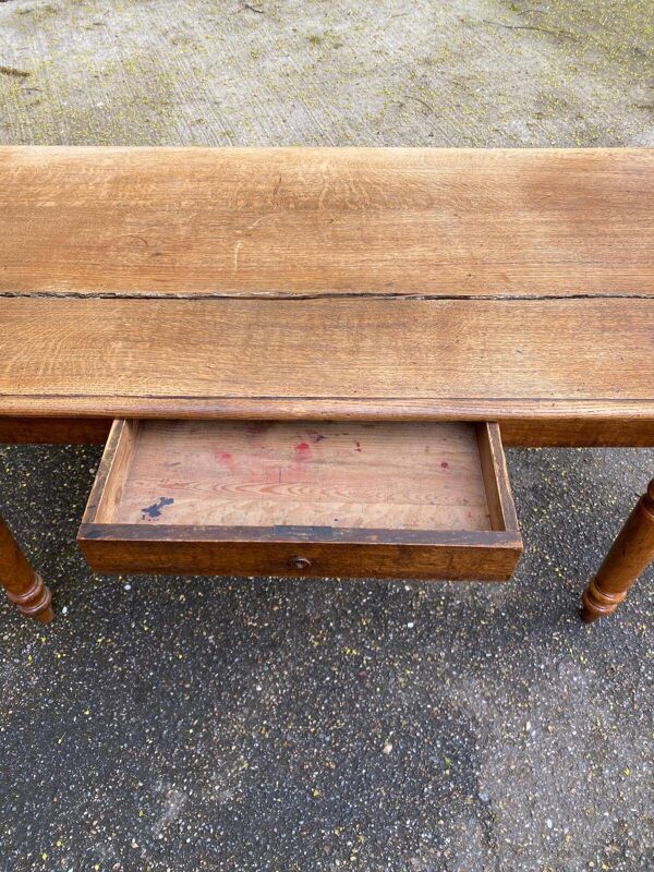 Table de ferme bureau Louis Philippe en chêne massif du 19ème 133cm