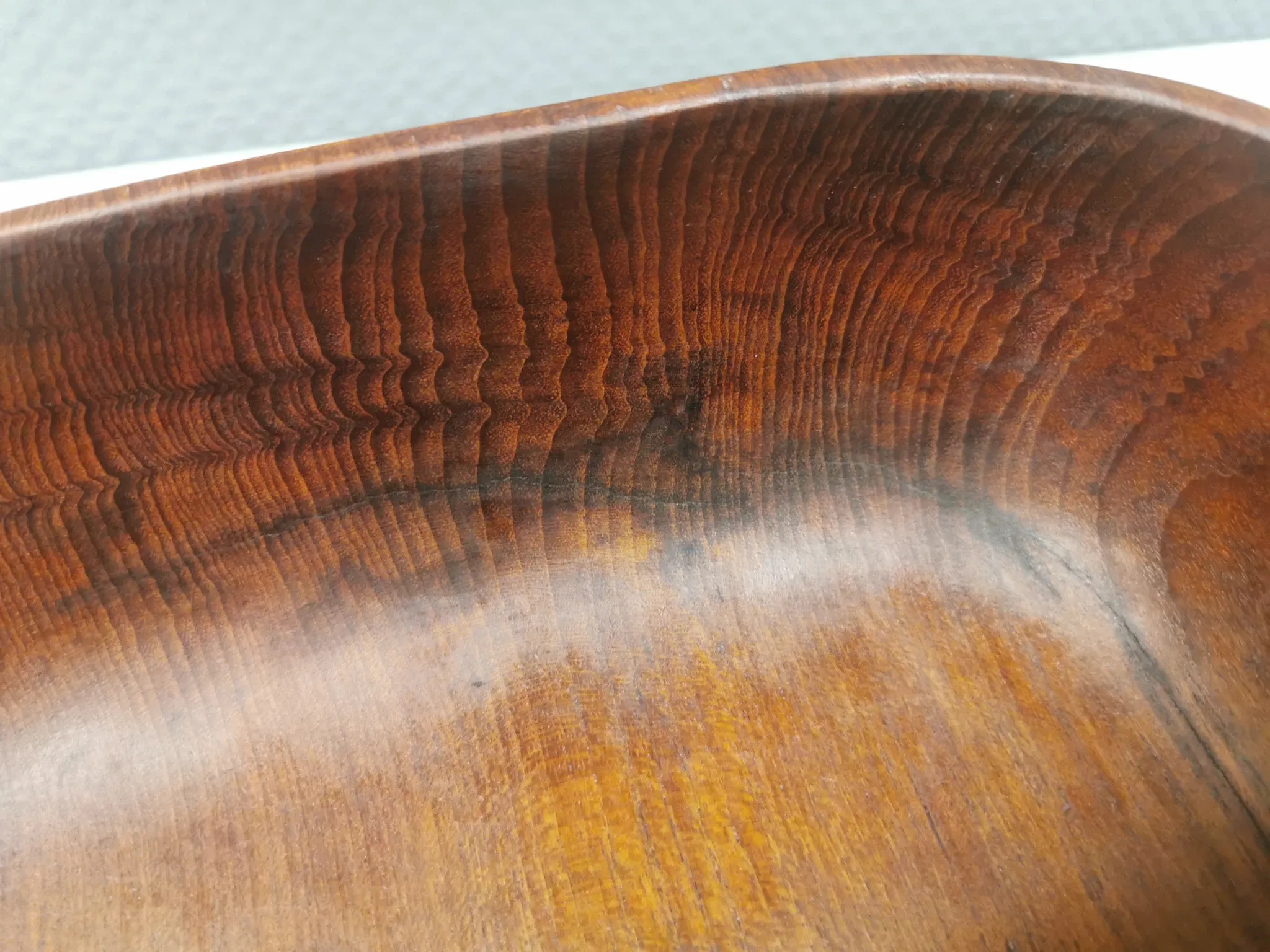A large, beautiful teak bowl, Danish and probably from the 1980s.