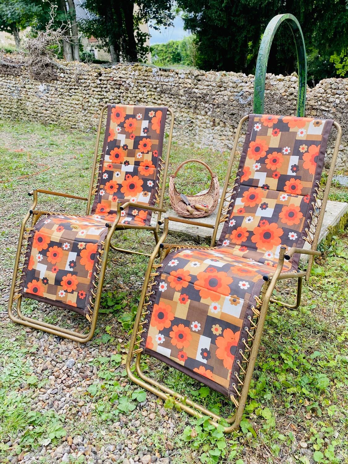 Pair of Lafuma Vintage recliner chairs