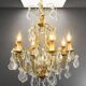 Lustrous Gold Bronze & Bohemian Crystal with Six Lights Louis XV * Lucien GAU