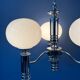 Lustre en verre opalin blanc du milieu du siècle avec cadre chromé