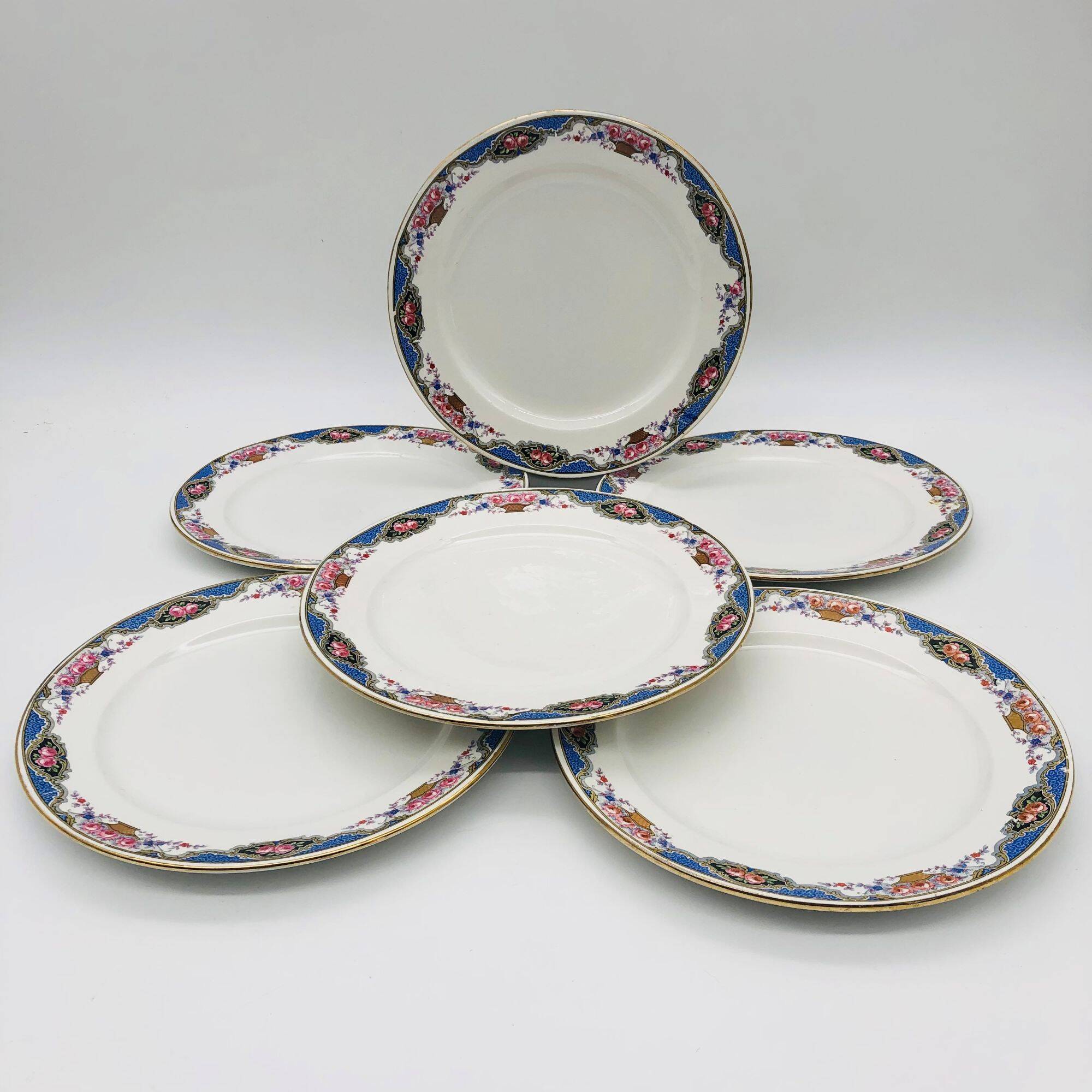 6 Flat Plates "Sarreguemines & Digoin"