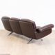 Brown leather 3-seater sofa by Sede, model DS 31, vintage 1960s.