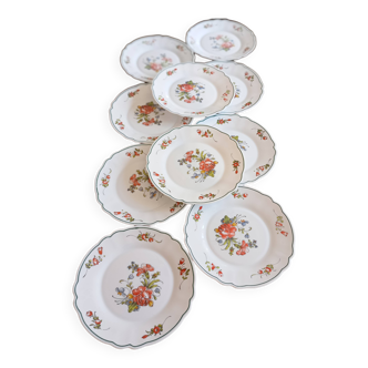 10 assiettes à dessert Arcopal "Ronsard"