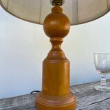 Old turned wooden lamp