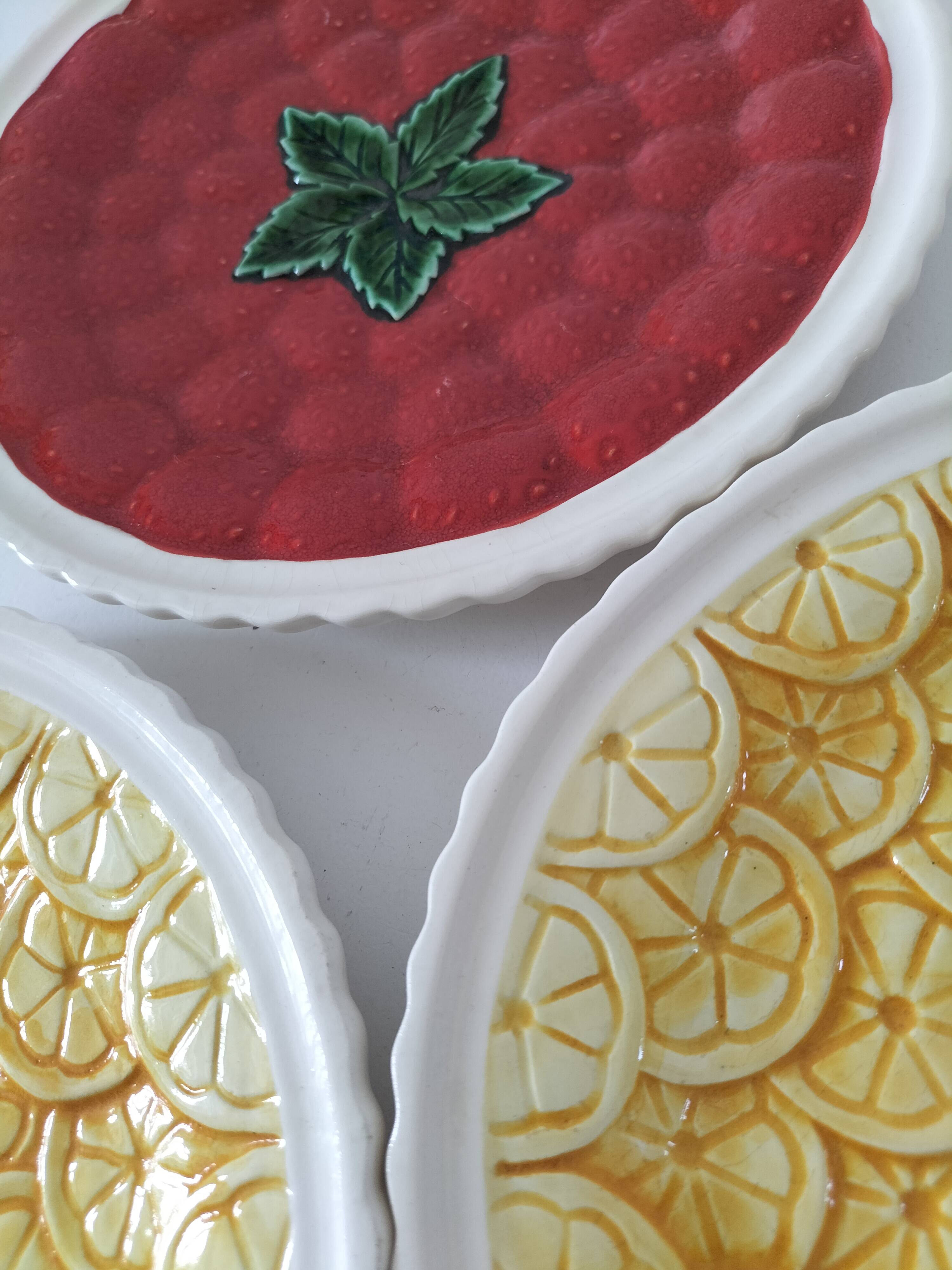 Trio of fruit slushie plates